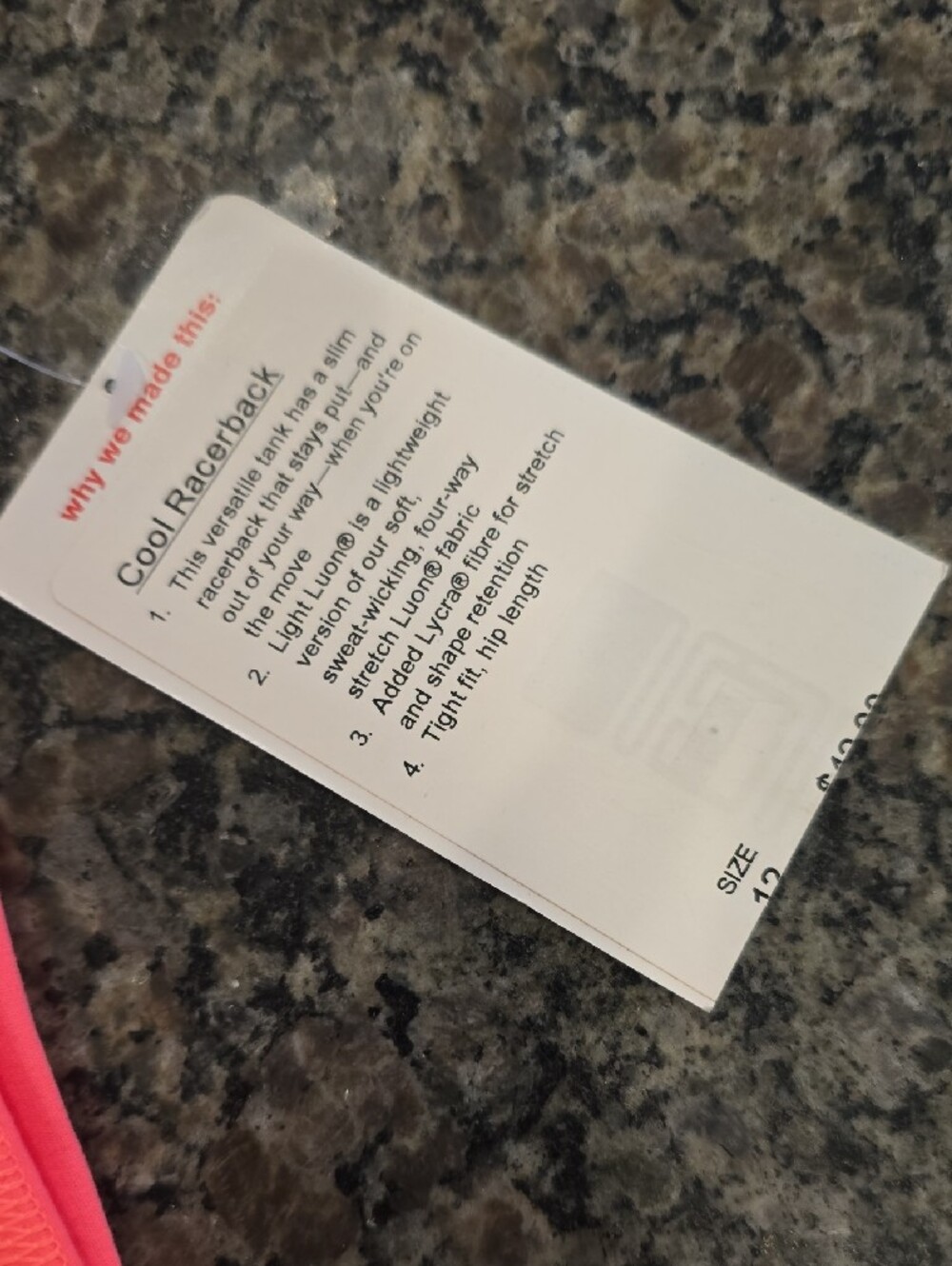 NWT Lululemon Cool Racerback Tank - Cape Red - Picture 4 of 7